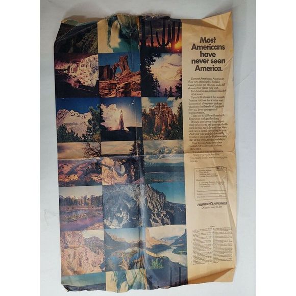 Vintage 1960s Tulsa World Frontier Airlines Advertisement Travel Vacation Ad - Picture 2 of 6